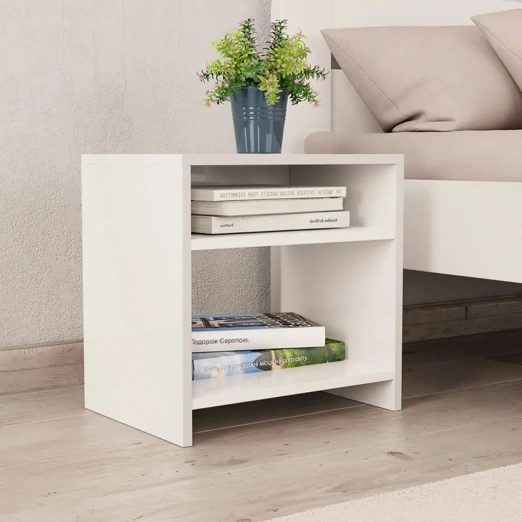 Bedside Cabinet White 40x30x40 cm Engineered Wood 800009