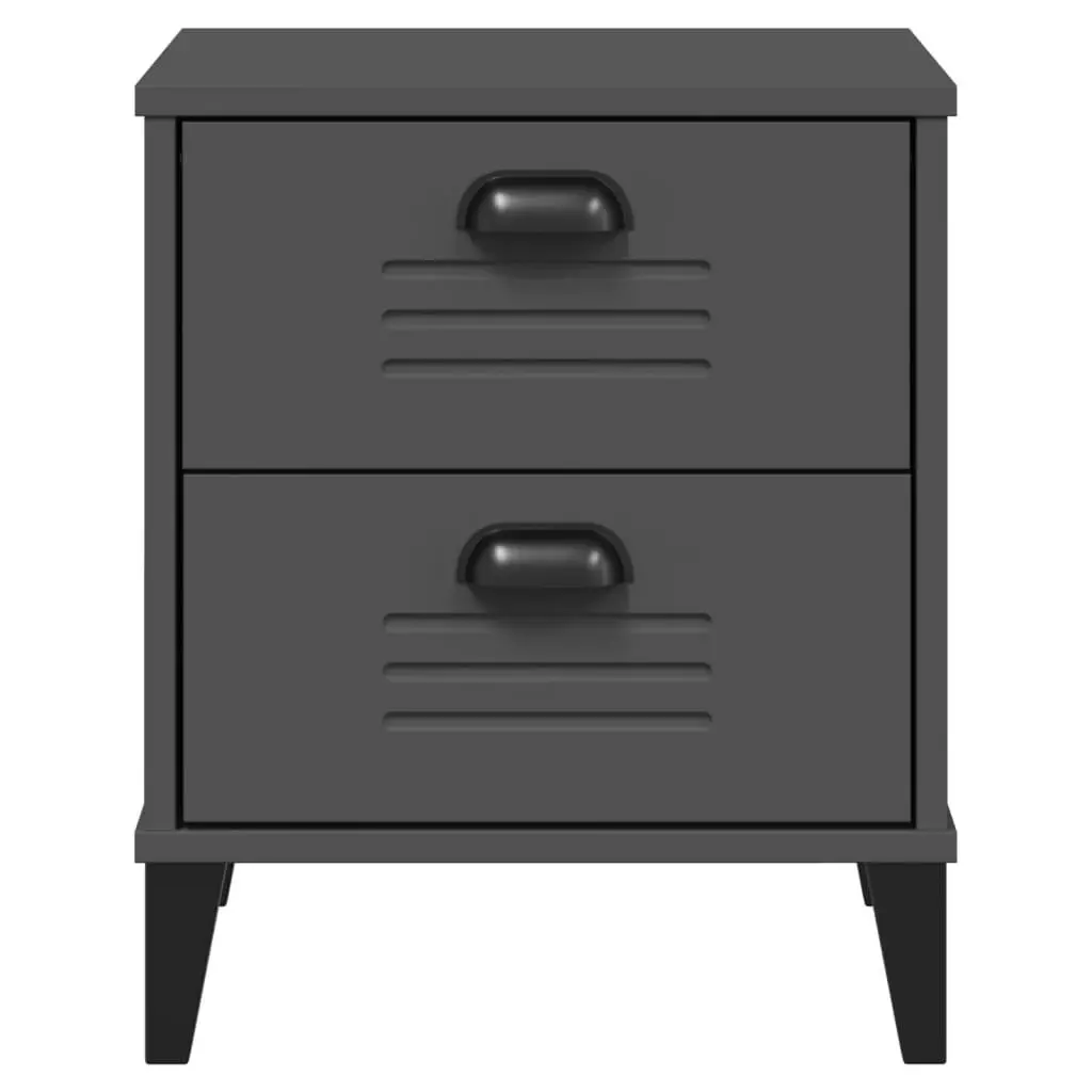 Bedside Cabinet VIKEN Anthracite Grey Engineered Wood 374910