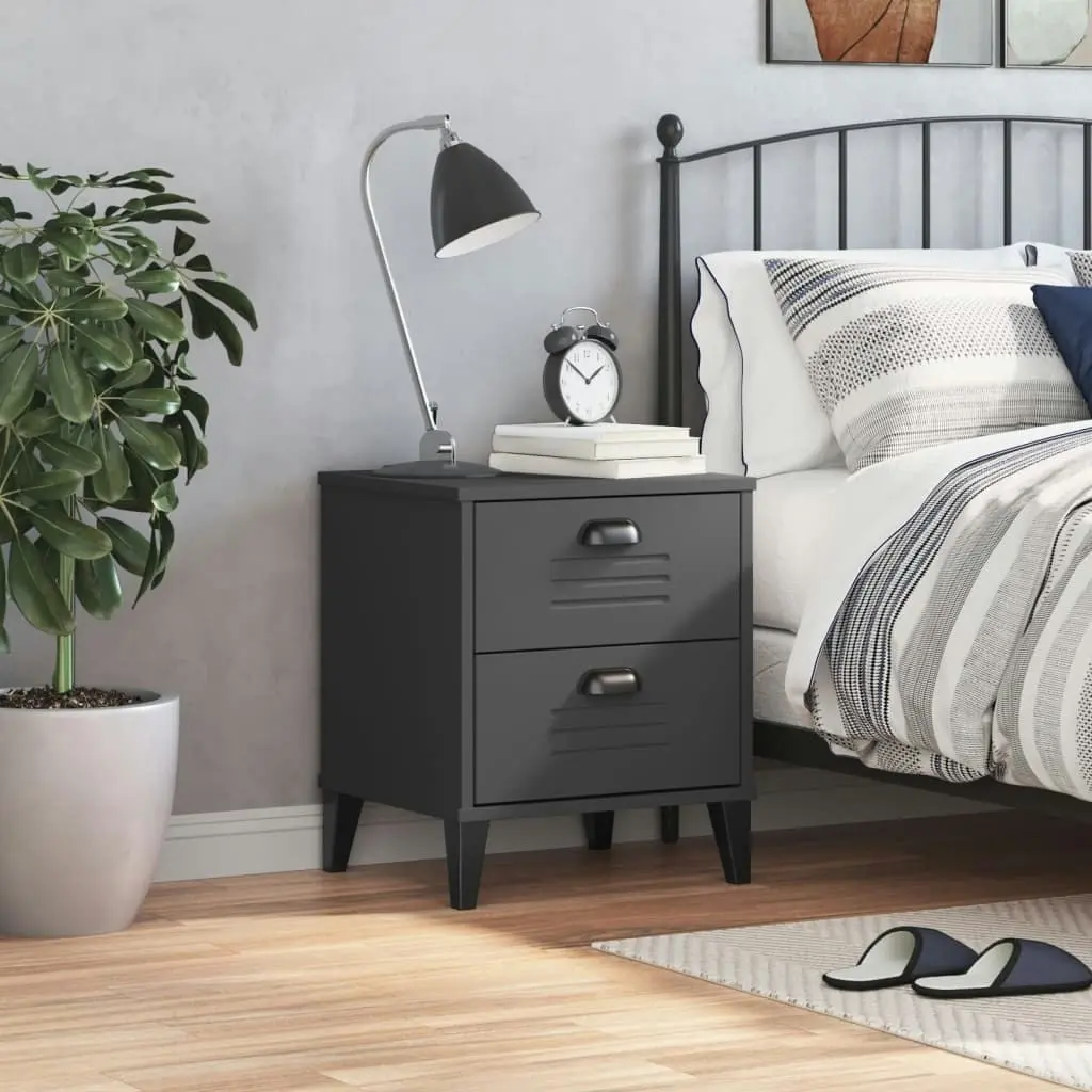 Bedside Cabinet VIKEN Anthracite Grey Engineered Wood 374910