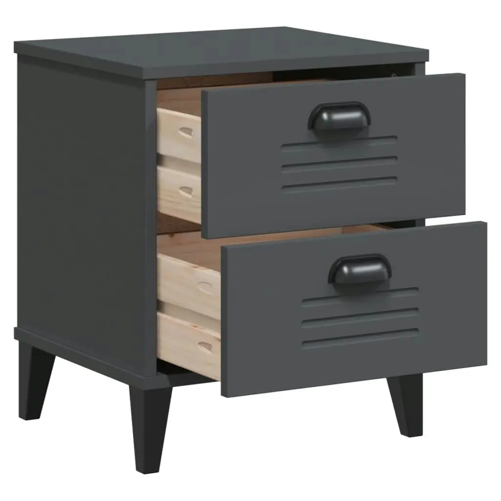 Bedside Cabinet VIKEN Anthracite Grey Engineered Wood 374910