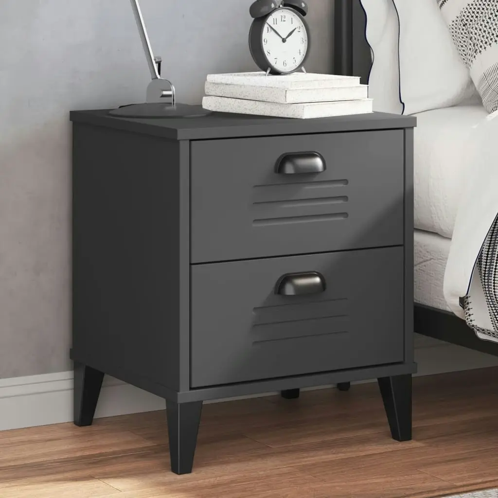 Bedside Cabinet VIKEN Anthracite Grey Engineered Wood 374910