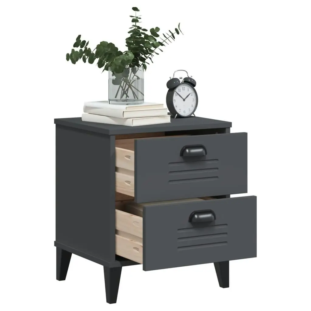 Bedside Cabinet VIKEN Anthracite Grey Engineered Wood 374910