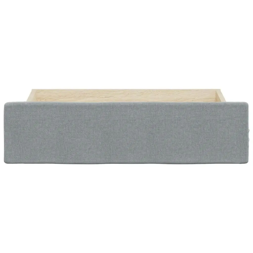 Bed Drawers 2 pcs Light Grey Engineered Wood and Fabric 833910