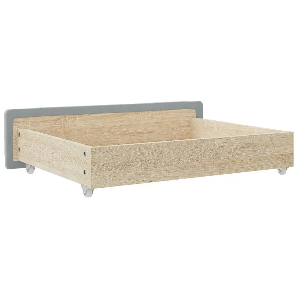 Bed Drawers 2 pcs Light Grey Engineered Wood and Fabric 833910