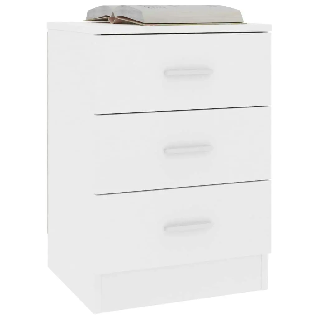 Bedside Cabinet White 38x35x56 cm Engineered Wood 800450