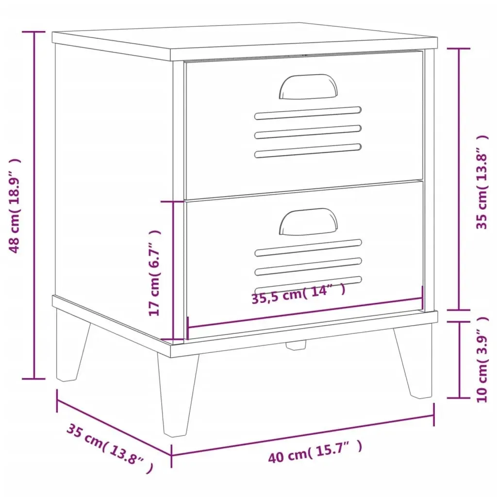 Bedside Cabinet VIKEN White Engineered Wood 374908