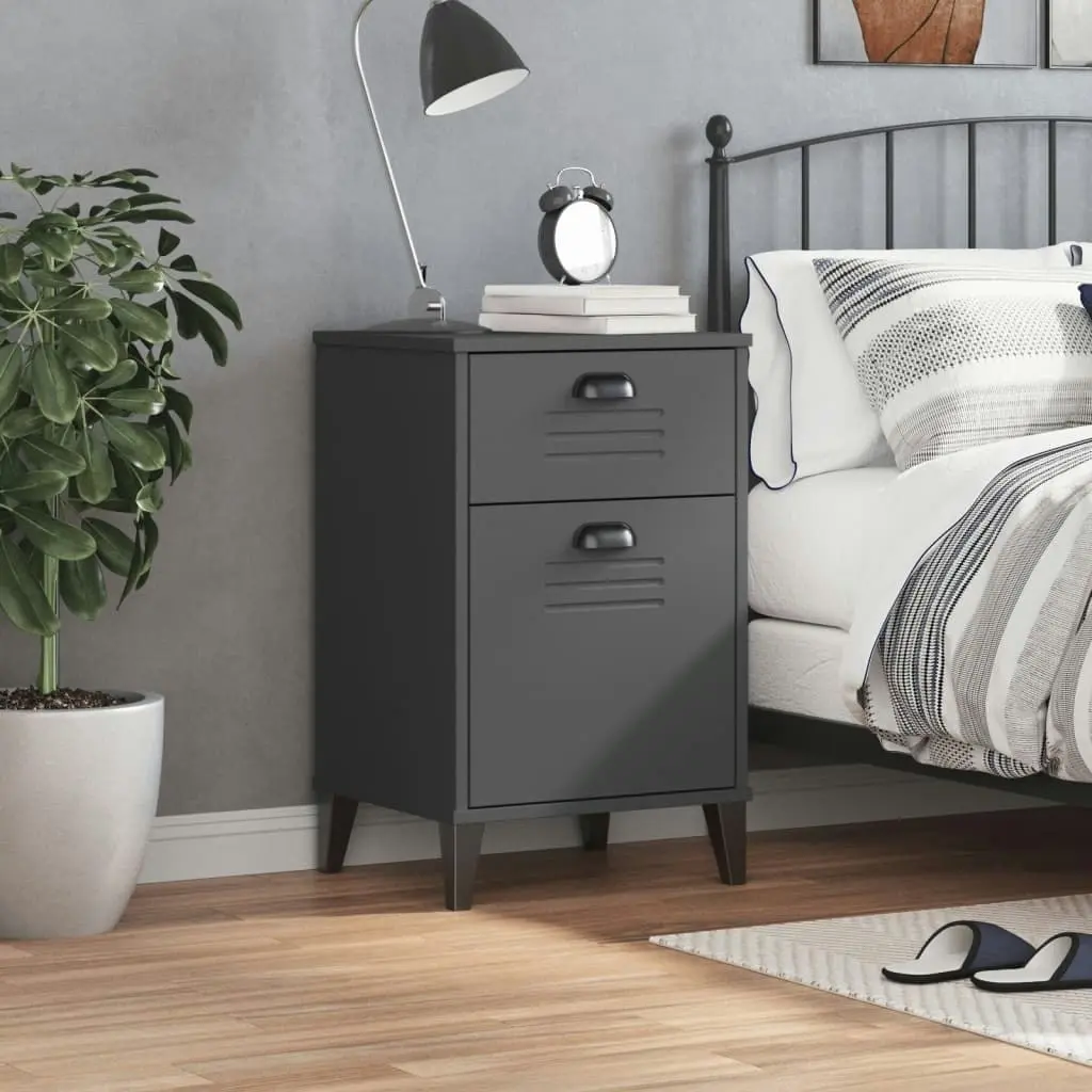 Bedside Cabinet VIKEN Anthracite Grey Engineered Wood 374916