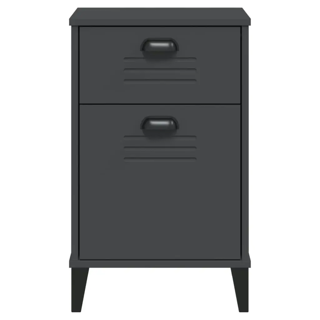 Bedside Cabinet VIKEN Anthracite Grey Engineered Wood 374916