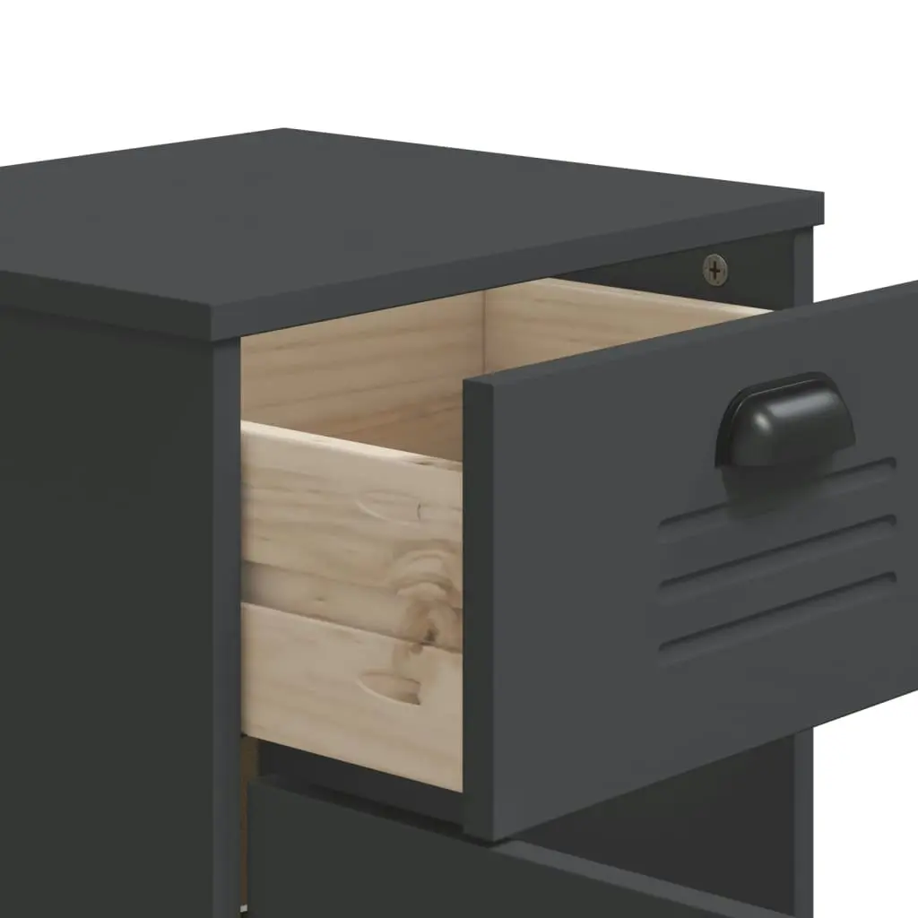 Bedside Cabinet VIKEN Anthracite Grey Engineered Wood 374916