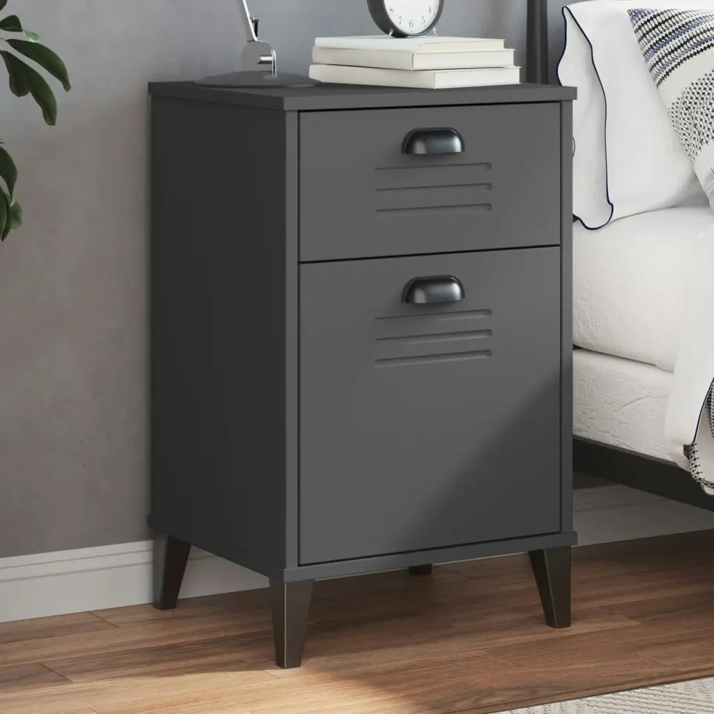 Bedside Cabinet VIKEN Anthracite Grey Engineered Wood 374916