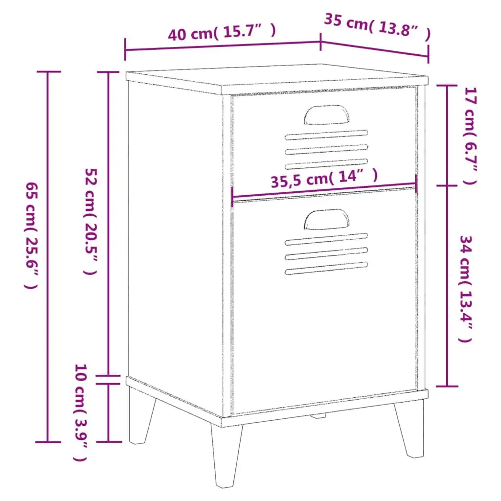 Bedside Cabinet VIKEN Anthracite Grey Engineered Wood 374916