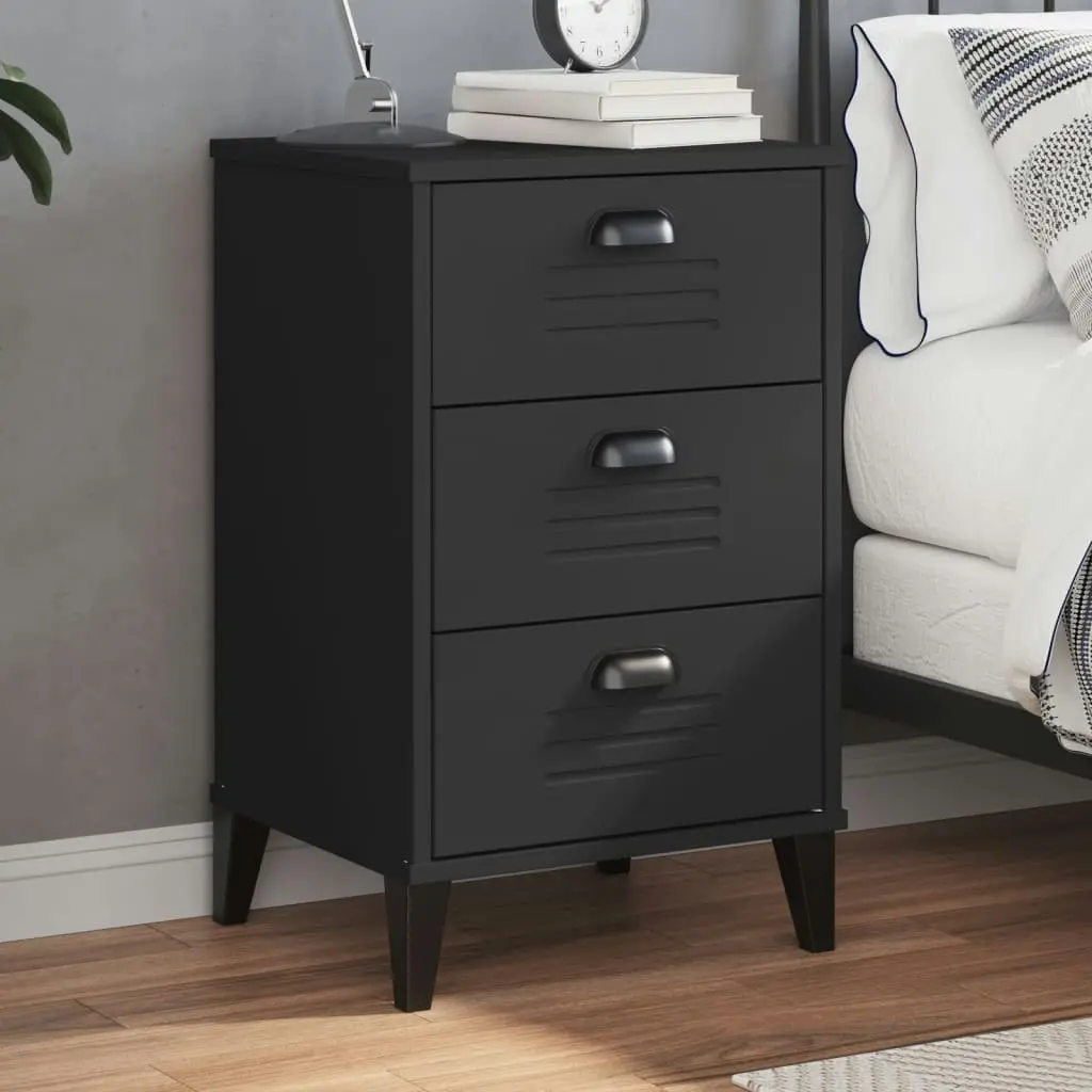 Bedside Cabinet VIKEN Black Engineered Wood 374912