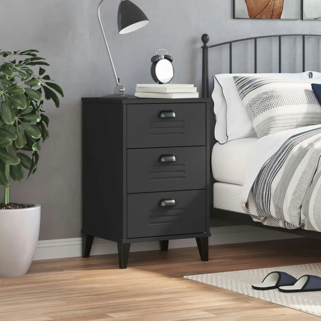 Bedside Cabinet VIKEN Black Engineered Wood 374912