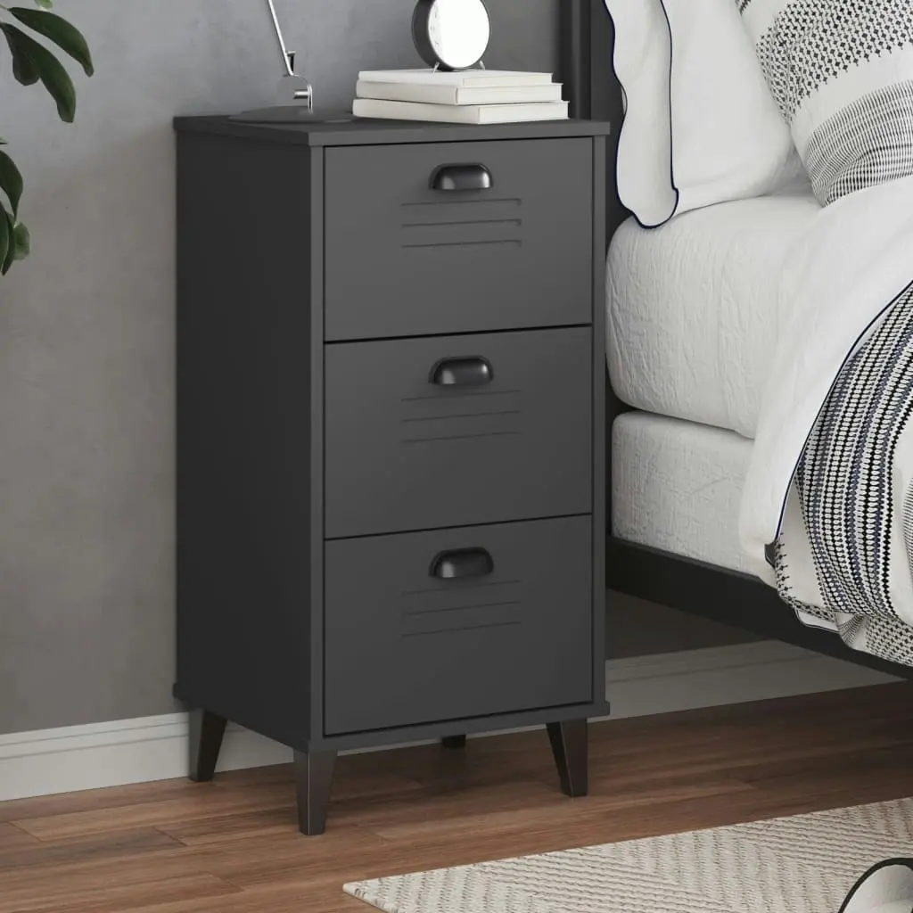 Bedside Cabinet VIKEN Anthracite Grey Engineered Wood 374919