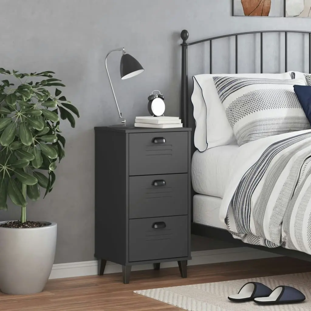 Bedside Cabinet VIKEN Anthracite Grey Engineered Wood 374919