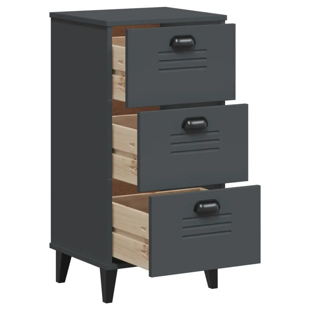 Bedside Cabinet VIKEN Anthracite Grey Engineered Wood 374919