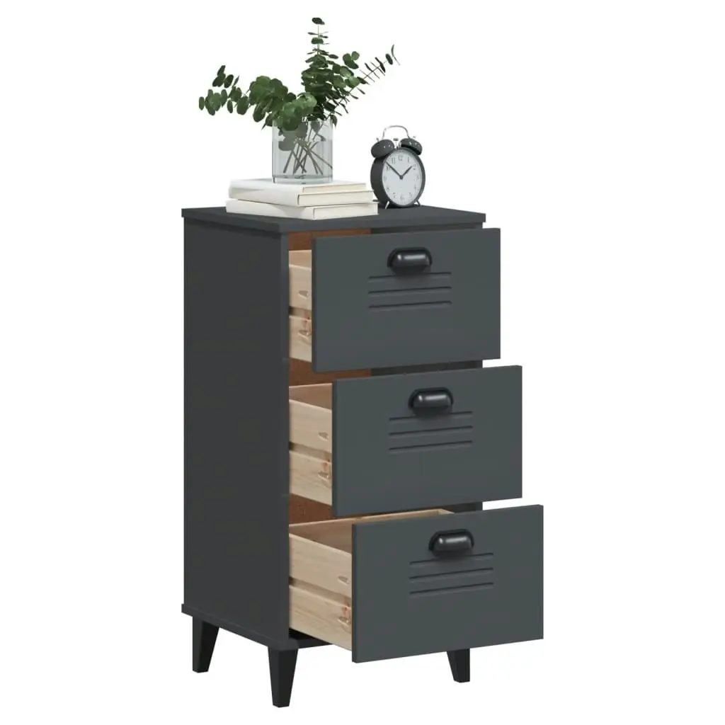 Bedside Cabinet VIKEN Anthracite Grey Engineered Wood 374919