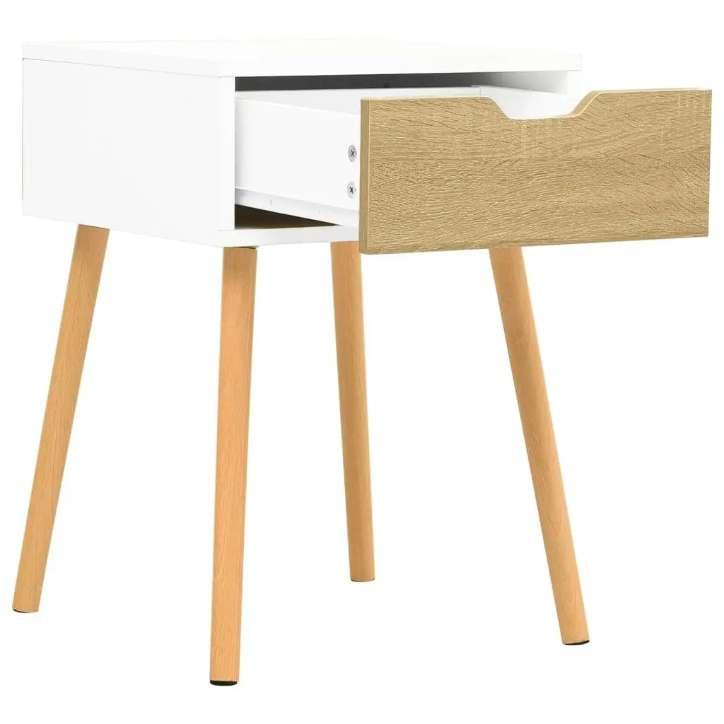 Bedside Cabinet White & Sonoma Oak 40x40x56 cm Engineered Wood 326805