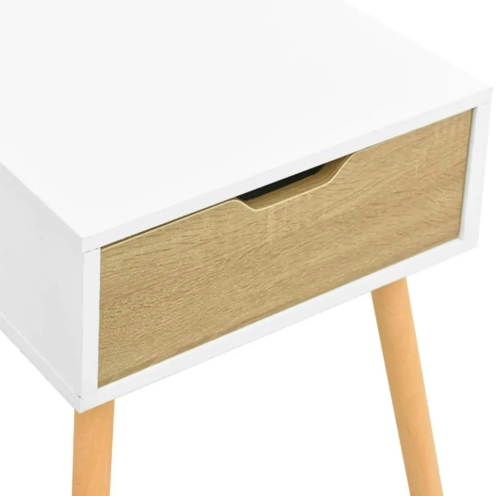 Bedside Cabinet White & Sonoma Oak 40x40x56 cm Engineered Wood 326805