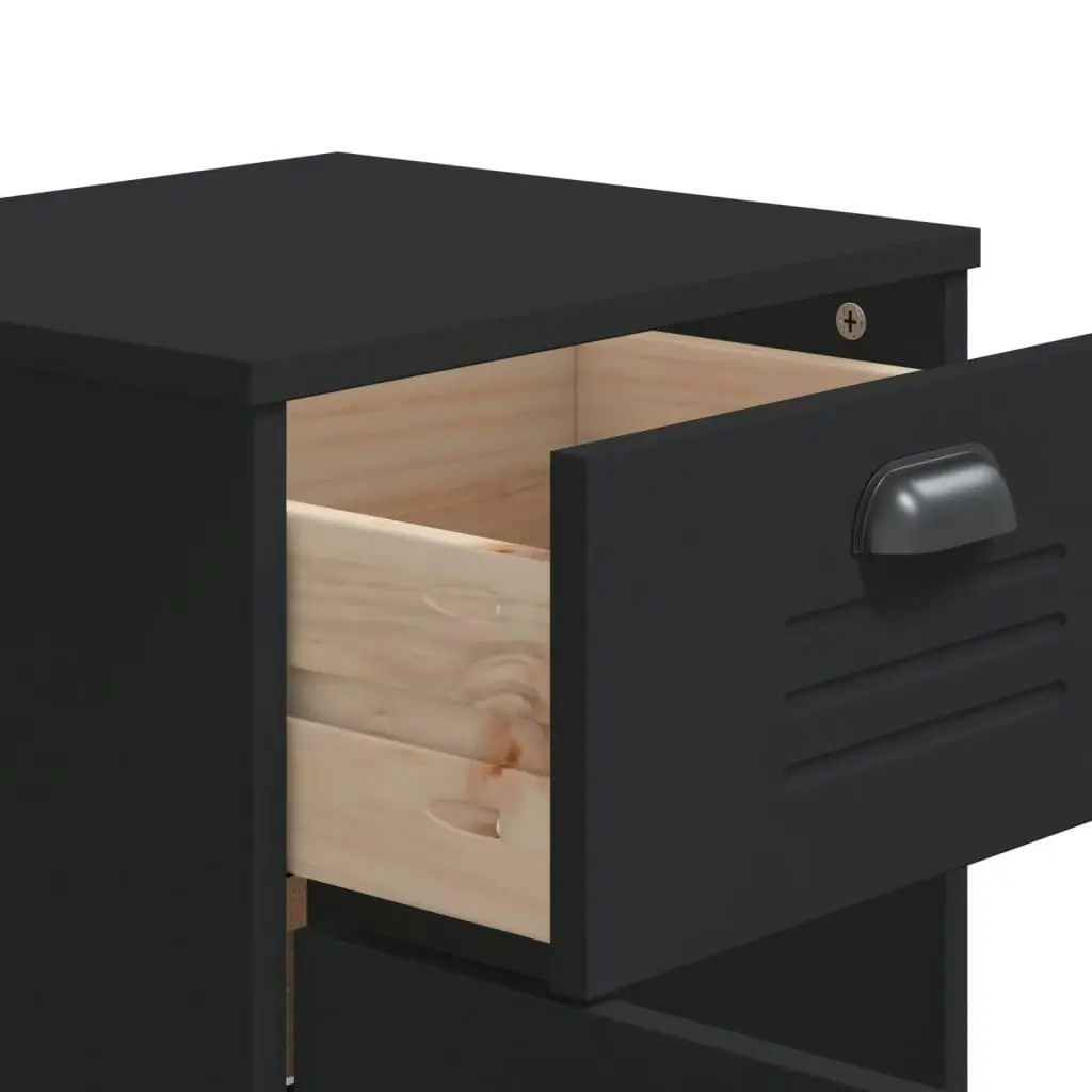 Bedside Cabinet VIKEN Black Engineered Wood 374915