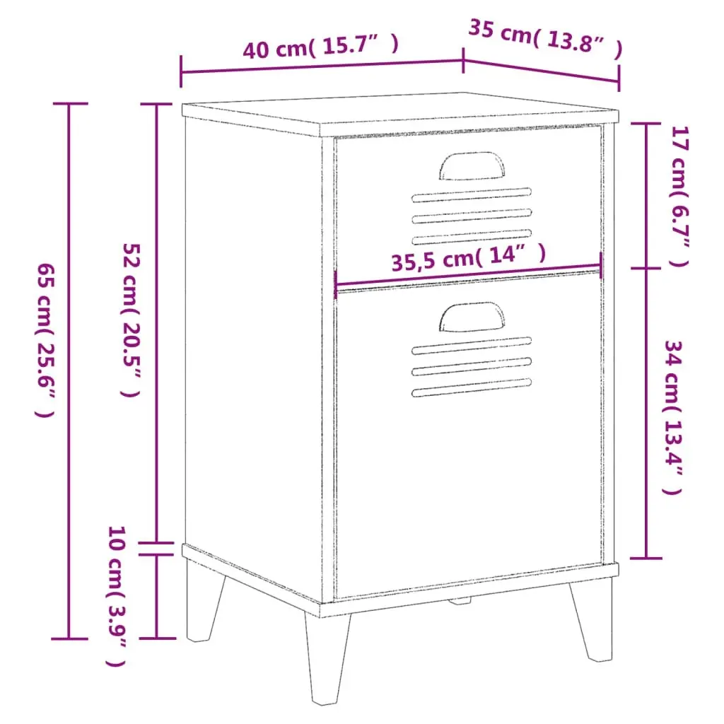 Bedside Cabinet VIKEN Black Engineered Wood 374915