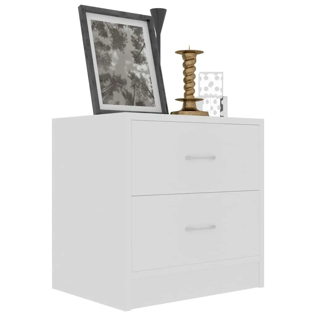 Bedside Cabinet White 40x30x40 cm Engineered Wood 801035