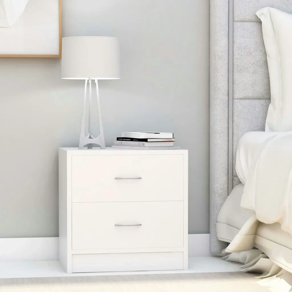 Bedside Cabinet White 40x30x40 cm Engineered Wood 801035