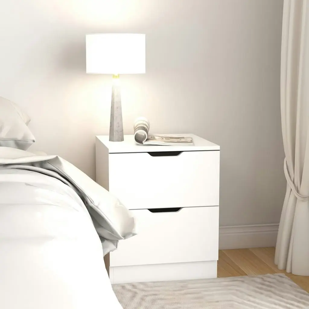 Bedside Cabinet White 40x40x50 cm Engineered Wood 326723