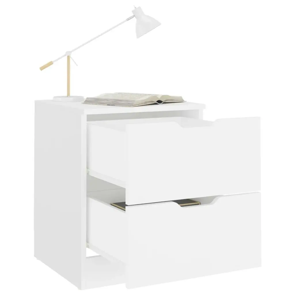 Bedside Cabinet White 40x40x50 cm Engineered Wood 326723