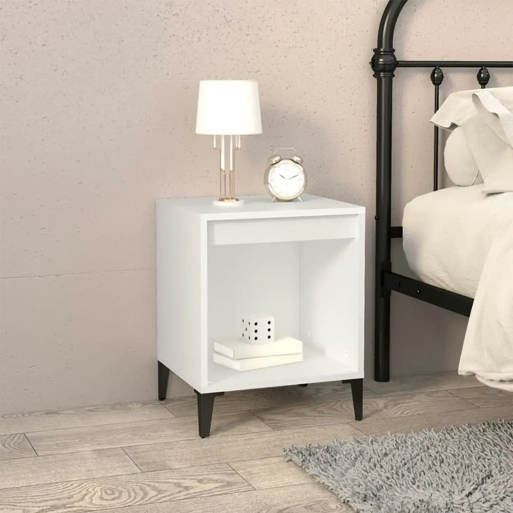 Bedside Cabinet White 40x35x50 cm 821874