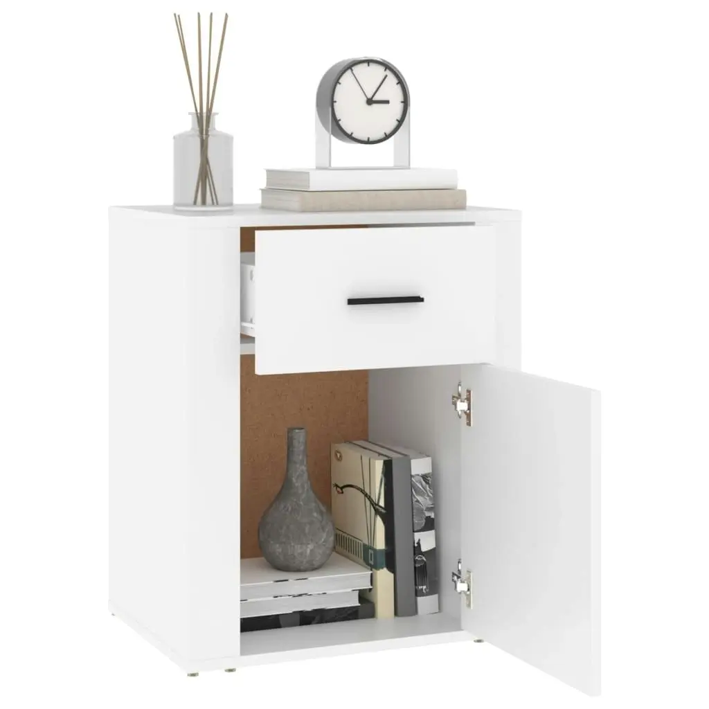 Bedside Cabinet White 50x36x60 cm Engineered Wood 816720