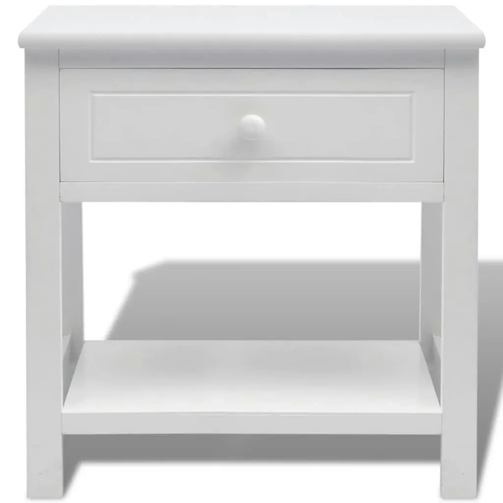 Bedside Cabinet Wood White 242870