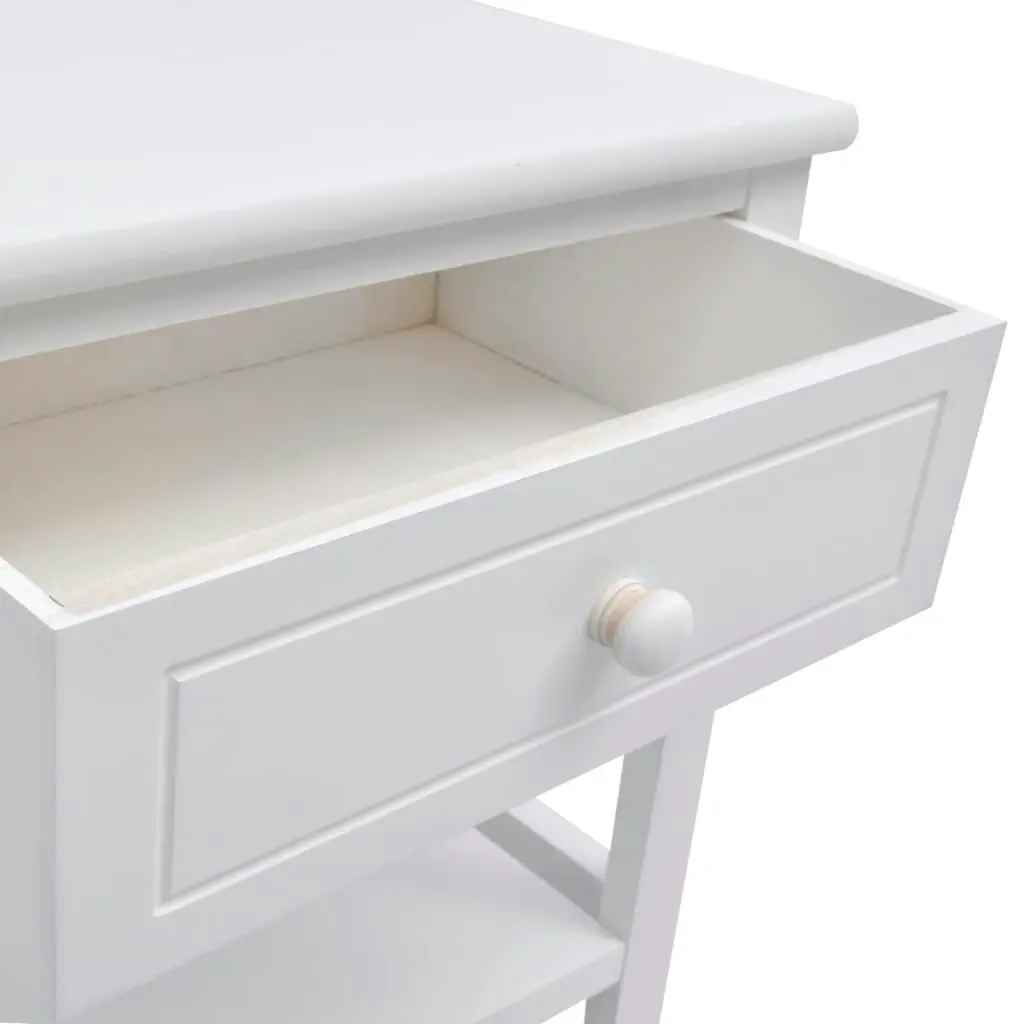 Bedside Cabinet Wood White 242870