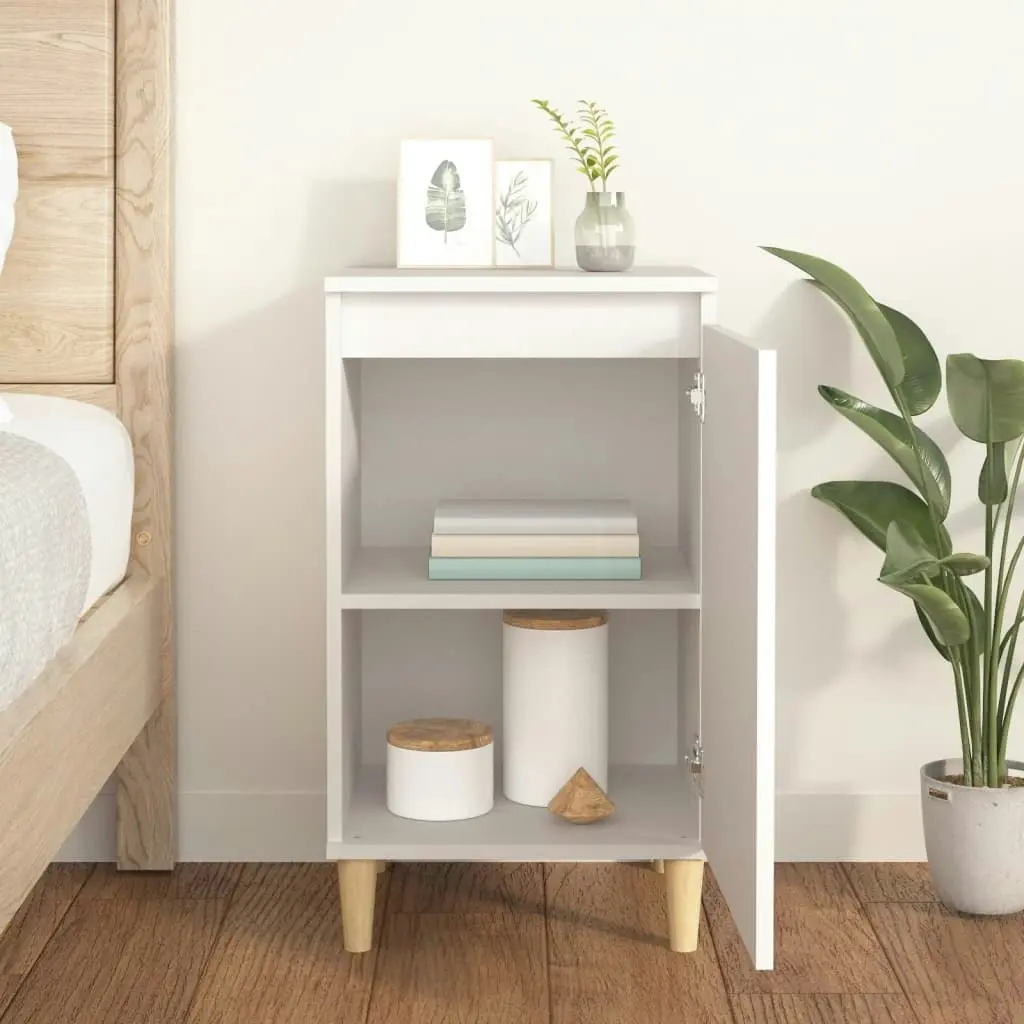 Bedside Cabinet White 40x35x70 cm Engineered Wood 819628