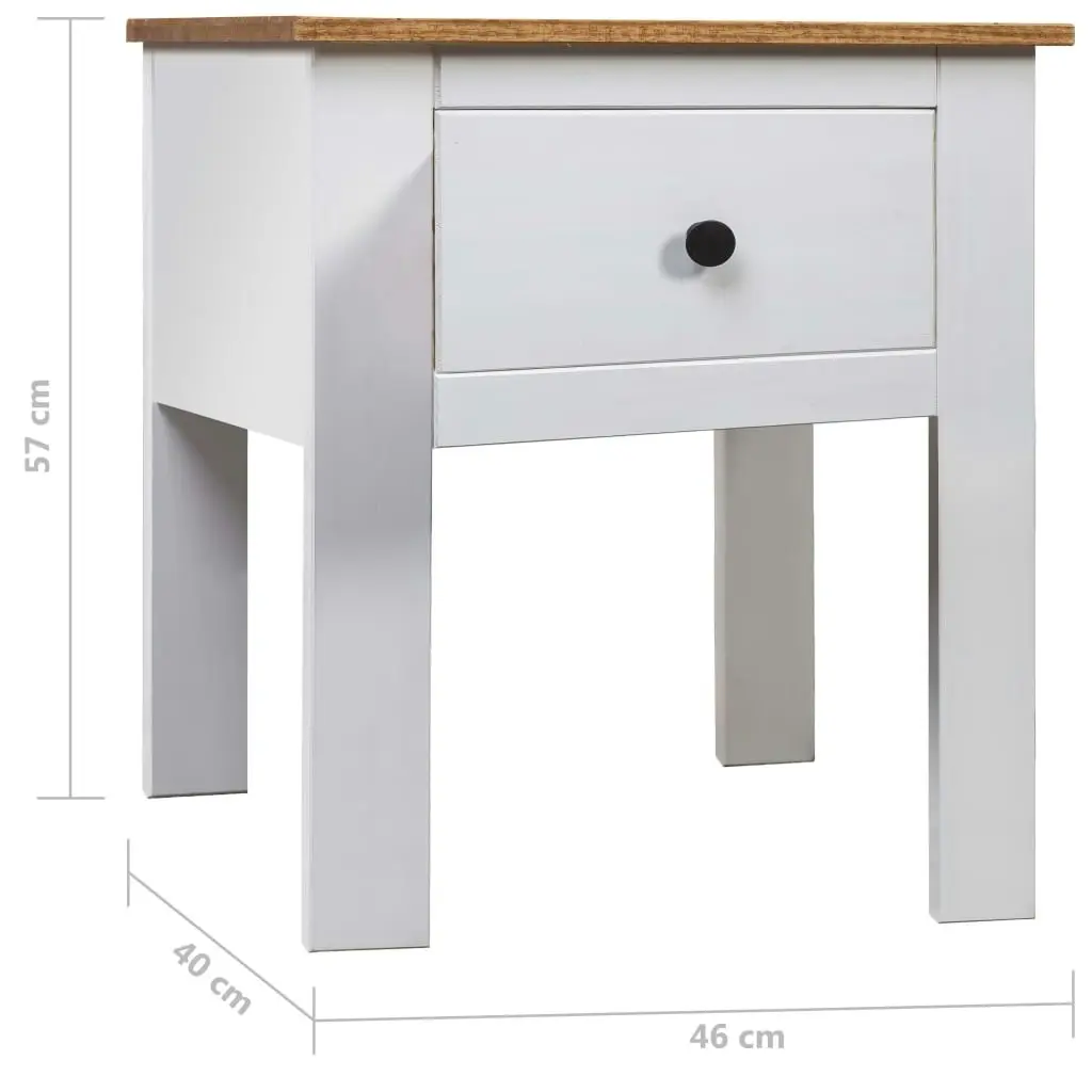 Bedside Cabinet White 46x40x57 cm Pine Panama Range 282693