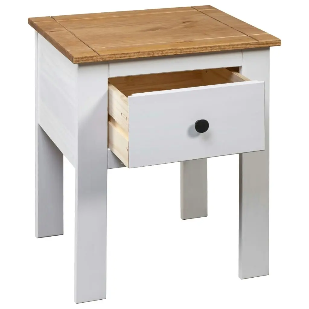 Bedside Cabinet White 46x40x57 cm Pine Panama Range 282693