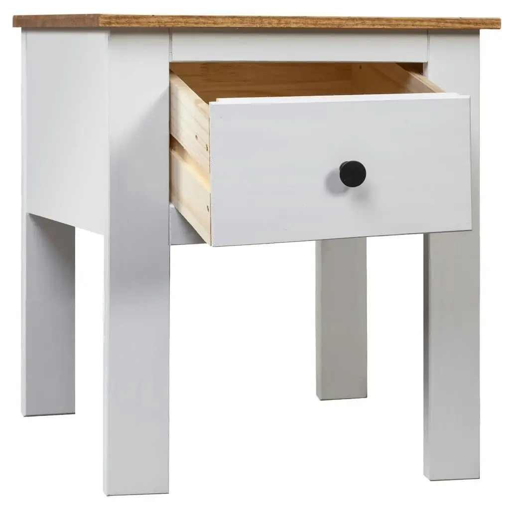 Bedside Cabinet White 46x40x57 cm Pine Panama Range 282693