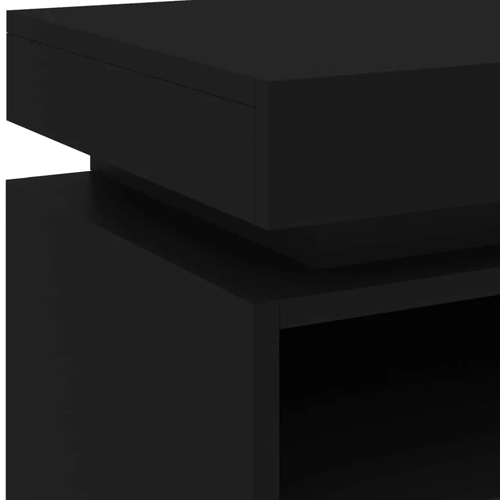 Bedside Cabinet with LED Lights Black 40x39x48.5 cm 836786