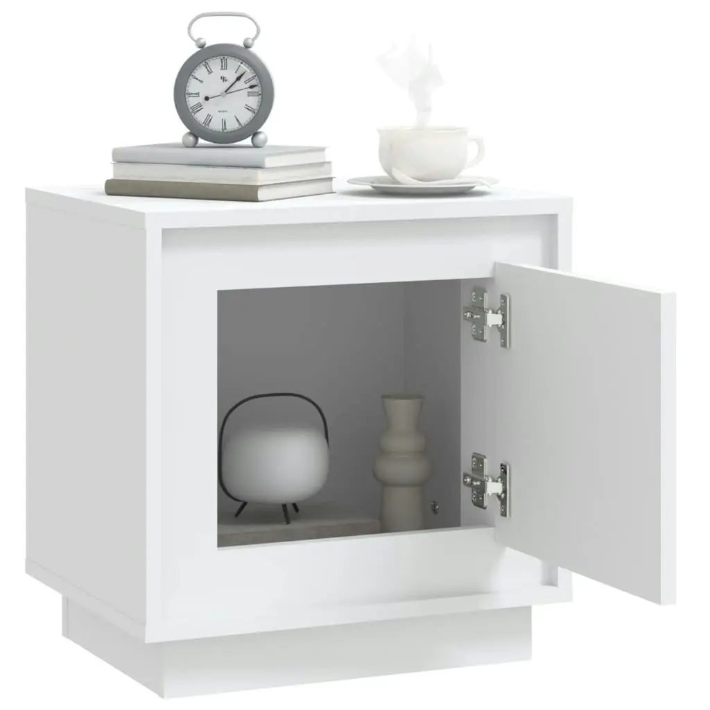 Bedside Cabinet White 44x35x45 cm Engineered Wood 819836