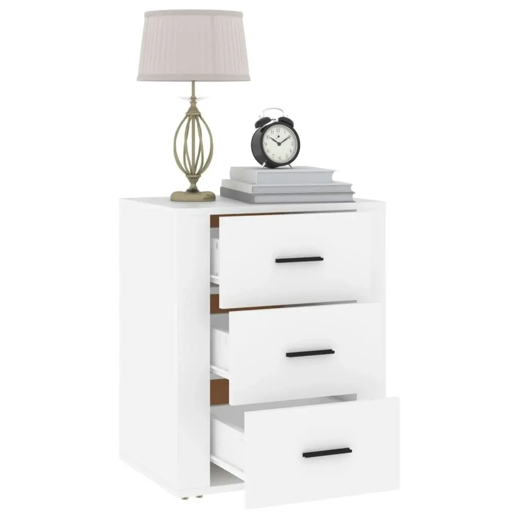 Bedside Cabinet White 50x36x60 cm Engineered Wood 816712