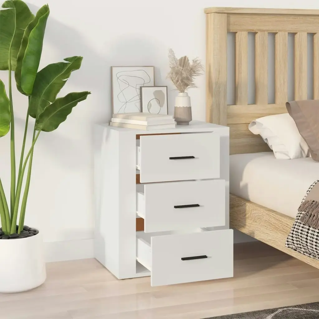 Bedside Cabinet White 50x36x60 cm Engineered Wood 816712