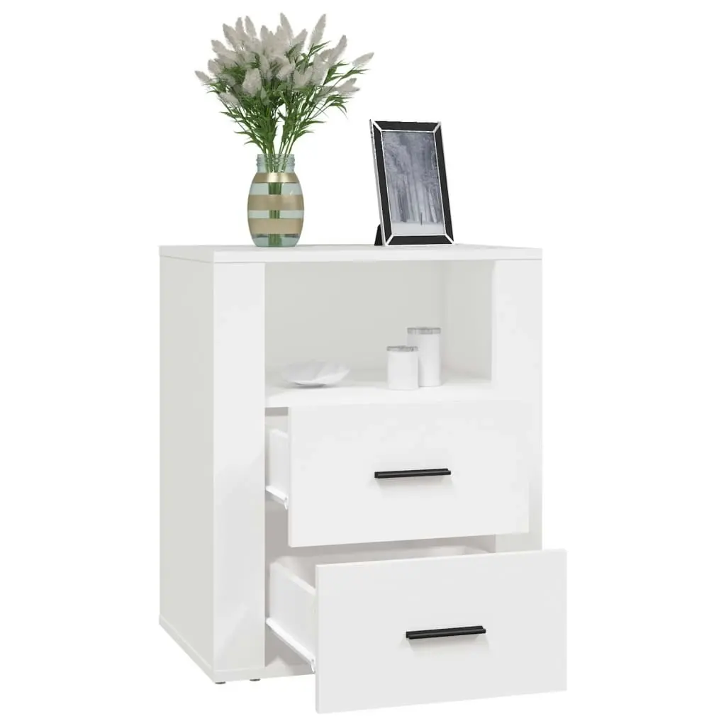 Bedside Cabinet White 50x36x60 cm Engineered Wood 816728