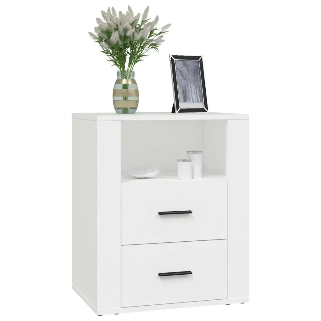 Bedside Cabinet White 50x36x60 cm Engineered Wood 816728