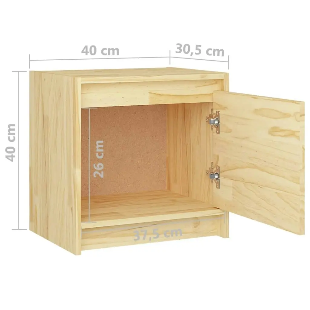 Bedside Cabinets 2 pcs 40x30.5x40 cm Solid Pinewood 808114