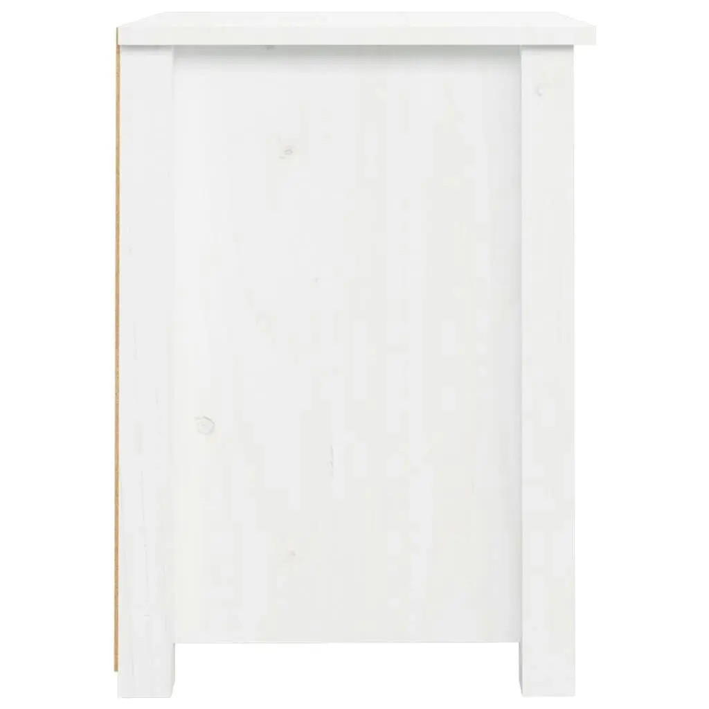 Bedside Cabinet White 40x35x49 cm Solid Wood Pine 813711