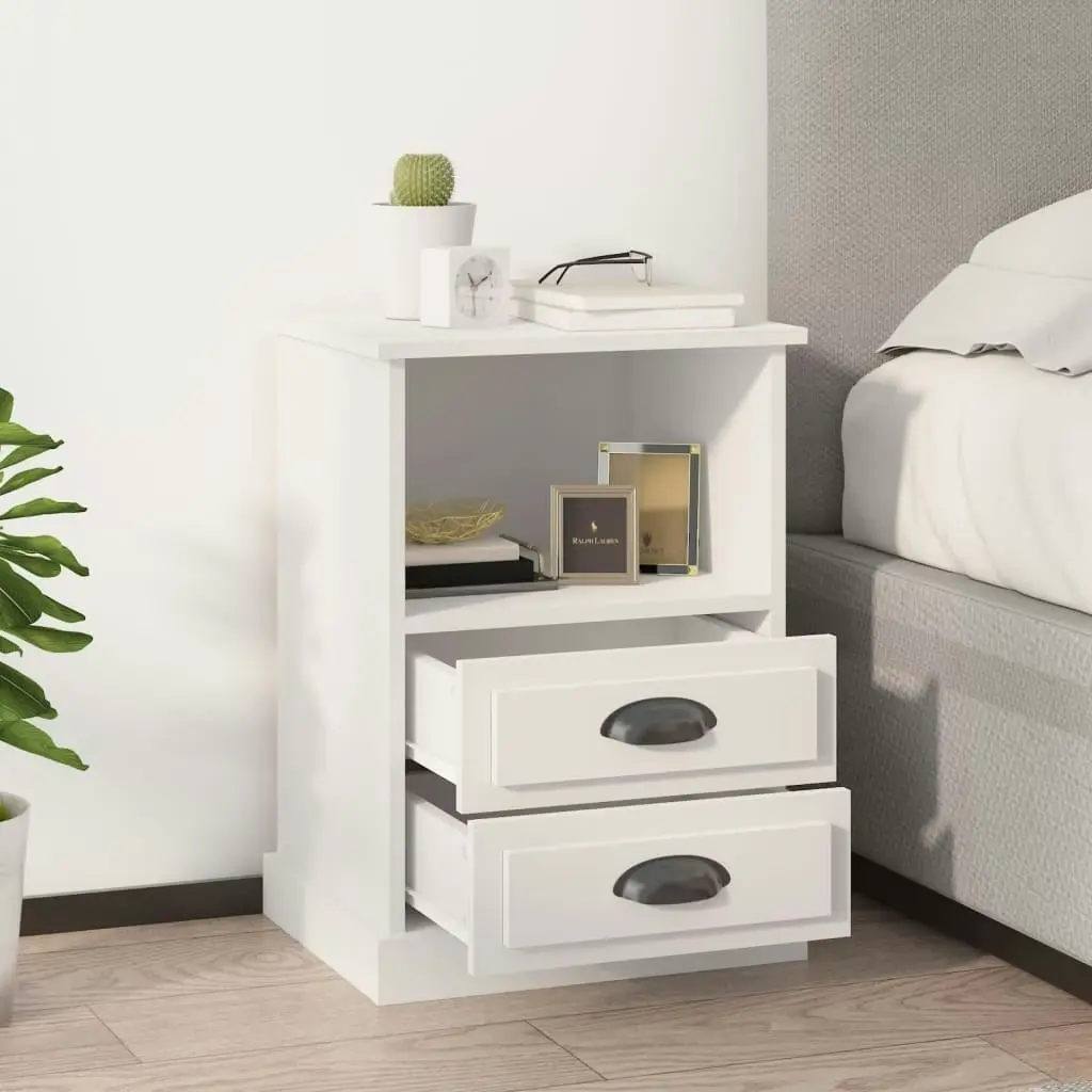 Bedside Cabinet White 43x36x60 cm 816328