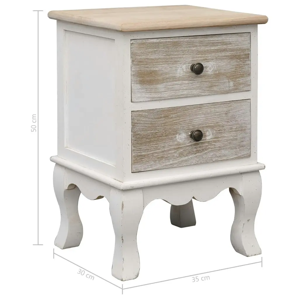 Bedside Cabinets 2 pcs 35x30x50 cm Paulownia Wood 284065