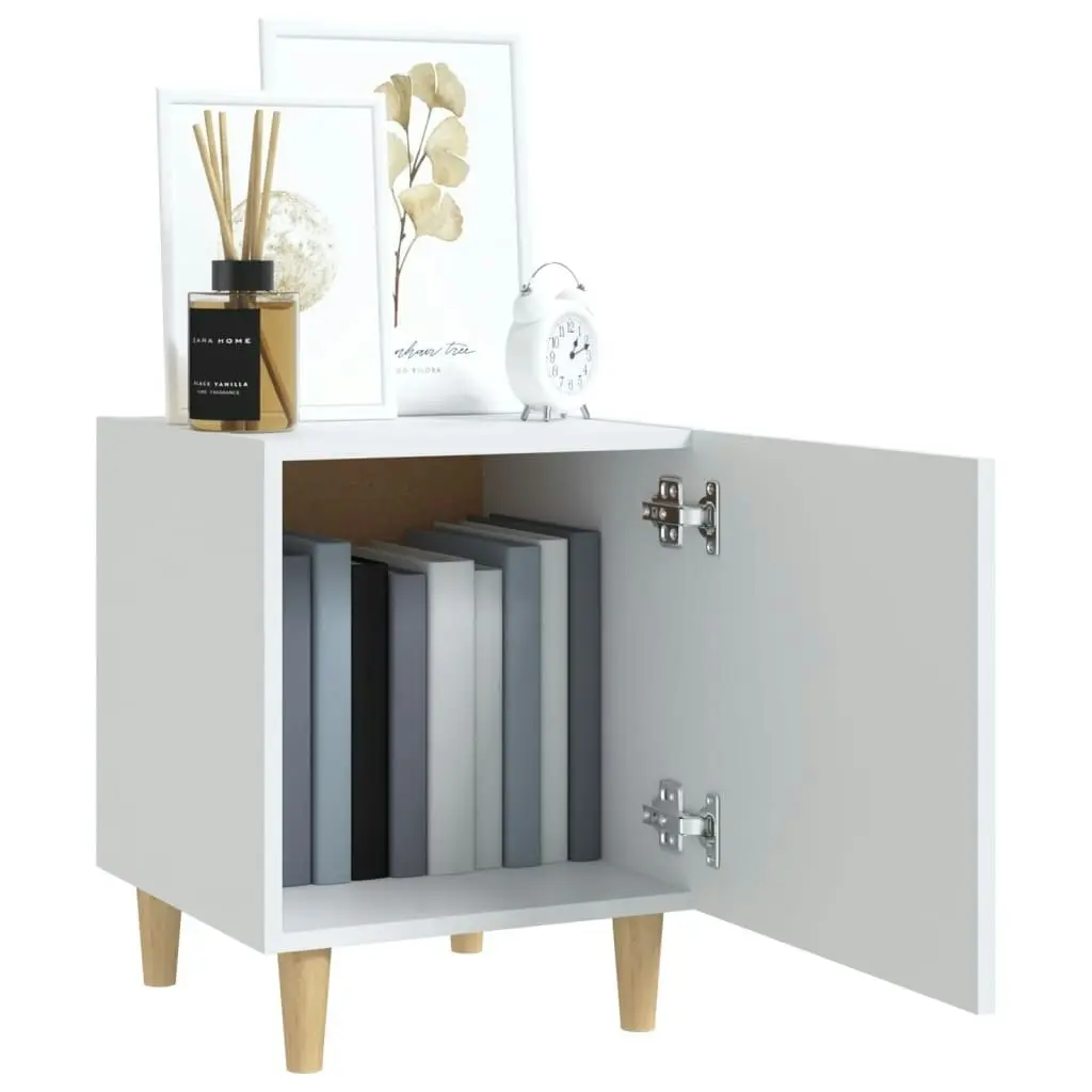 Bedside Cabinet White Engineered Wood 812042