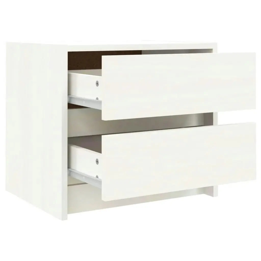 Bedside Cabinet White 40x31x35.5 cm Solid Wood Pine 836137