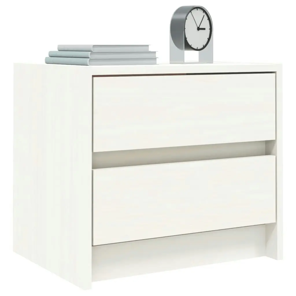 Bedside Cabinet White 40x31x35.5 cm Solid Wood Pine 836137